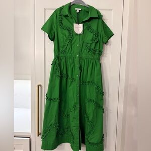 Kate Spade Vibrant Green Ruffle dress